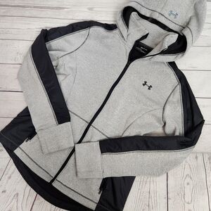 Under Armour Gray and Black Hooded Coldgear Jacket